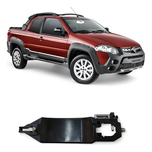 Base Suporte Maçaneta Esquerda Fiat Strada 2011 A 2020 Preto Dianteira/traseira Base Suporte Maçaneta Esquerda Fiat Strada 2011 A 2020 Preto Dianteira/traseira