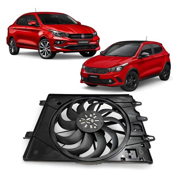 Eletroventilador Defletor Fiat Cronos Argo 1.3 2017 A 2019 Eletroventilador Defletor Fiat Cronos Argo 1.3 2017 A 2019