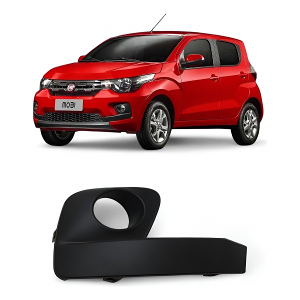 Moldura Farol Milha Direito Fiat Mobi 2018 2019 2020 A 2023 Preto