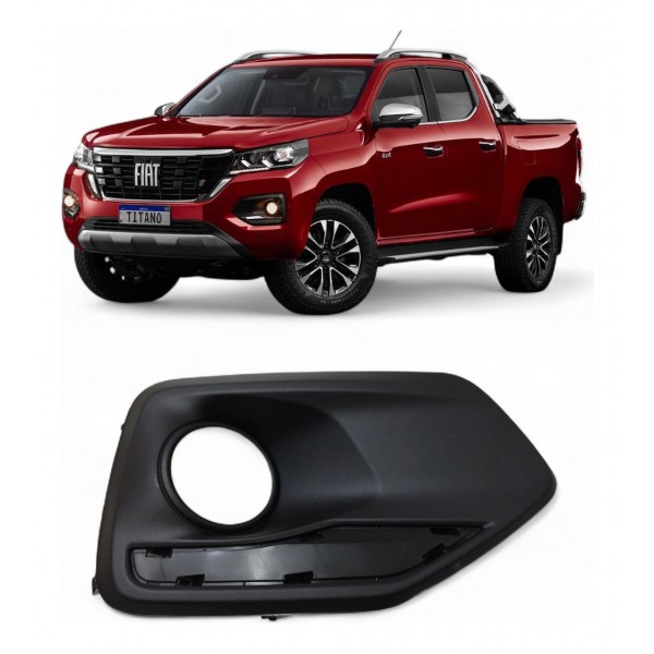 Moldura Grade Milha Fiat Titano 2024 2025 Original Preto Direito