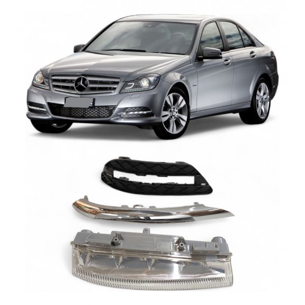 Kit Drl Milha Mercedes C180 C200 W204 2011 2012 2013 2014 - Cristal Kit Drl Milha Mercedes C180 C200 W204 2011 2012 2013 2014 - Cristal
