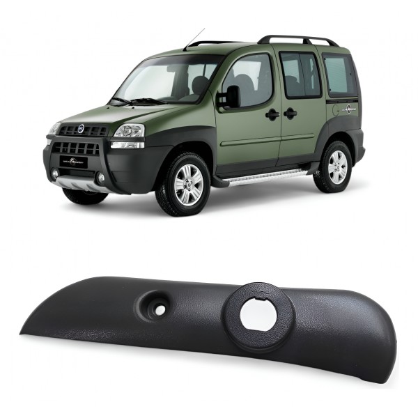 Moldura Esquerda Retrovisor Manual Interno Doblo 2004 A 2014 - Cinza-escuro