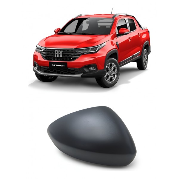 Capa Retrovisor Direito Fiat Strada 2020 2021 2022 2023 2024 - Preto