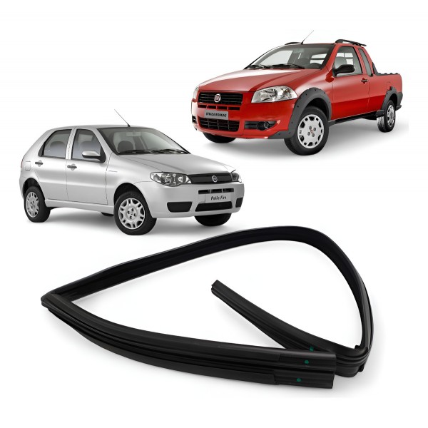 Canaleta Vidro Dianteira Direita Fiat Palio Strada 2 Portas - Preto