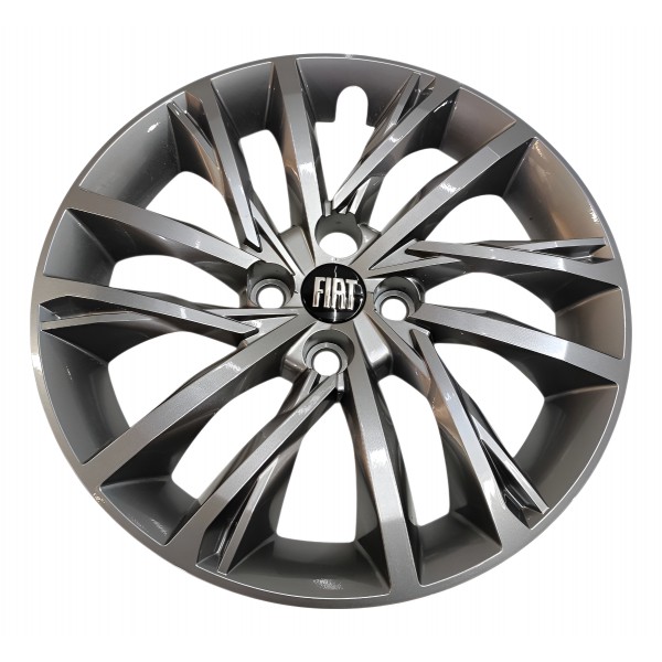 Calota Aro 16 Fiat Pulse Argo Cronos Grafite 4 Furos - Cinza-escuro
