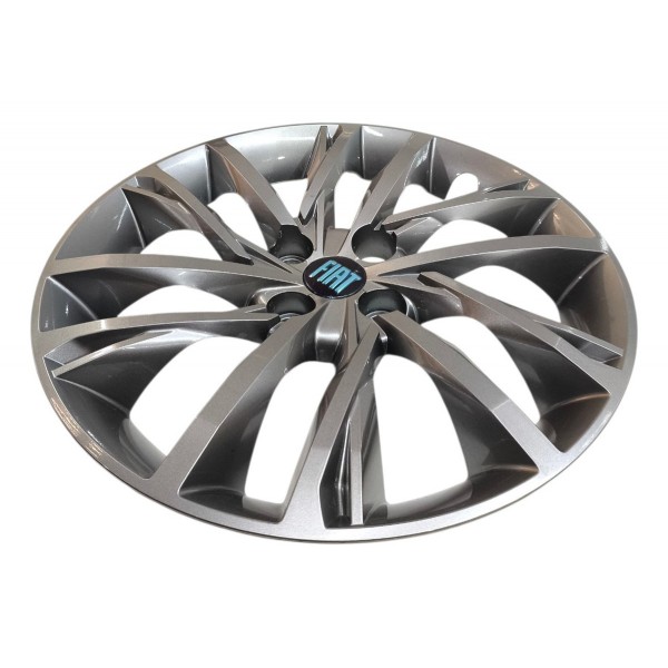 Calota Aro 16 Fiat Pulse Argo Cronos Grafite 4 Furos Cinza-escuro
