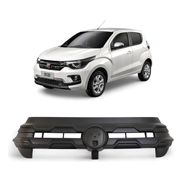 Grade Parachoque Dianteira Fiat Mobi 2017 2018 2019 A 2022 Preto Fosco