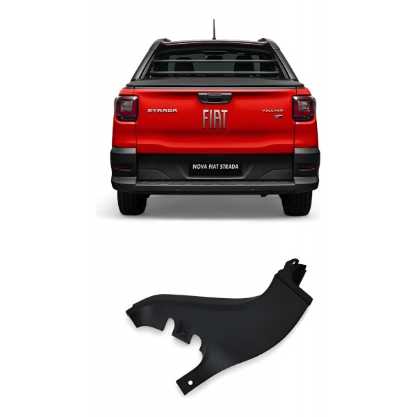 Moldura Acabamento Caçamba Direito Fiat Strada 2020 A 2025 Preto