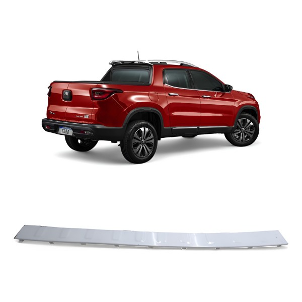 Acabamento Soleira Piscante Parachoque Fiat Toro 2017 A 2024 Prateado