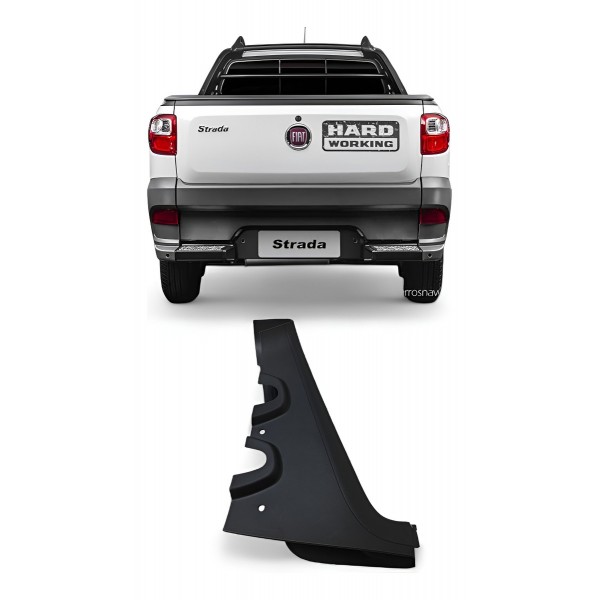 Acabamento Protetor Cabine Direito Fiat Strada 2015 A 2018 Preto