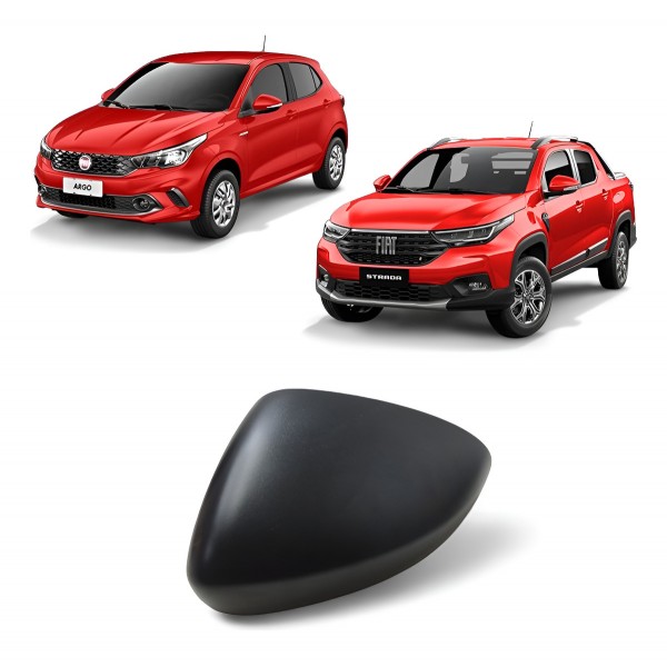 Capa Retrovisor Esquerdo Fiat Strada Argo 2020 2021 A 2025 Preto
