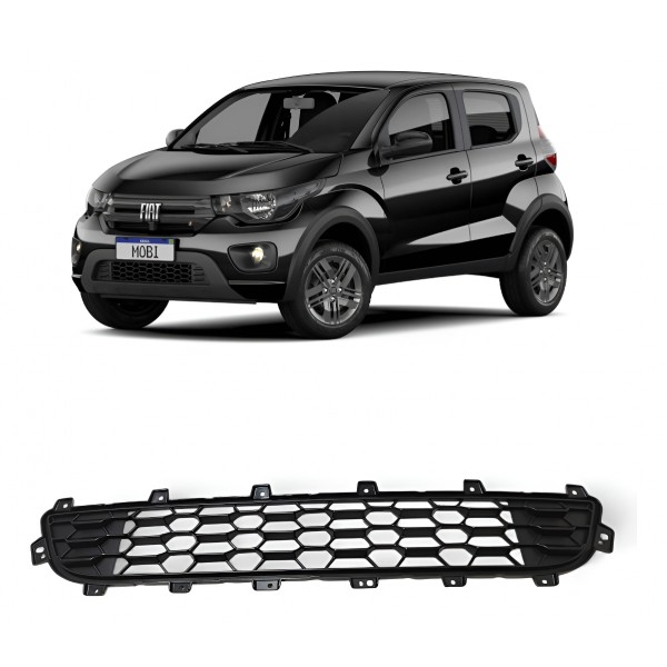 Grade Inferior Parachoque Fiat Mobi 2016 2017 2018 A 2024 Preto Brilhante