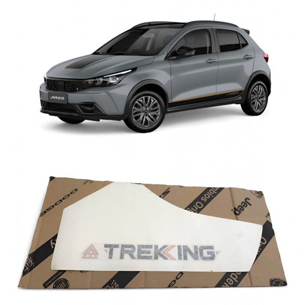 Emblema Adesivo Porta Malas Fiat Argo Trekking 2018 A 2020 Preto