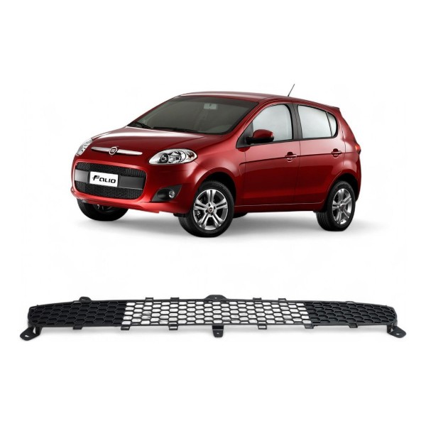 Grade Superior Parachoque Dianteiro Fiat Palio 2012 A 2020 Preto Fosco