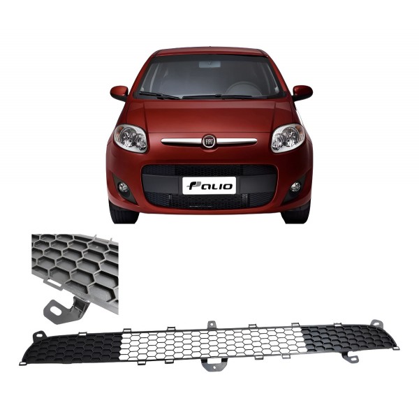 Grade Superior Parachoque Dianteiro Fiat Palio 2012 A 2020 Preto Fosco