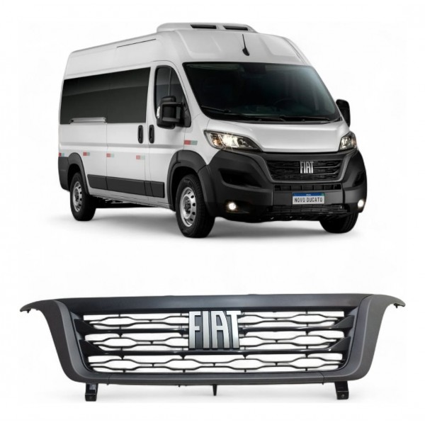 Grade Parachoque Dianteira Fiat Ducato 2023 2024 2025 Preto Brilhante