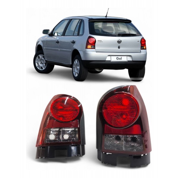 Par Lanterna Traseira Volkswagen Gol G4 2006 2007 A 2014 Ambos Lados Fumê