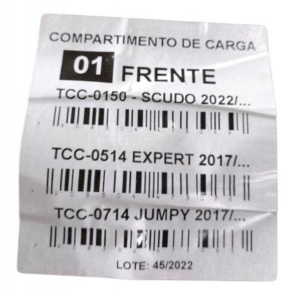 Tapete Compartimento Carga Fundo Frente Scudo Jumpy Expert Preto