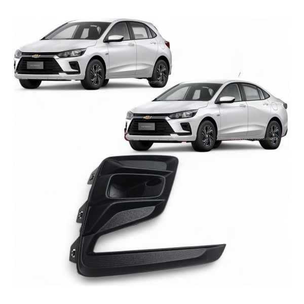Moldura Direita Farol Milha Sem Furo Chevrolet Onix 2026 Preto Direito