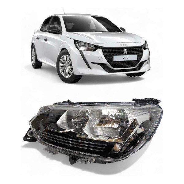 Farol Esquerdo Peugeot 208 2020 2021 2022 2023 2024 Sem Led Esquerdo/motorista