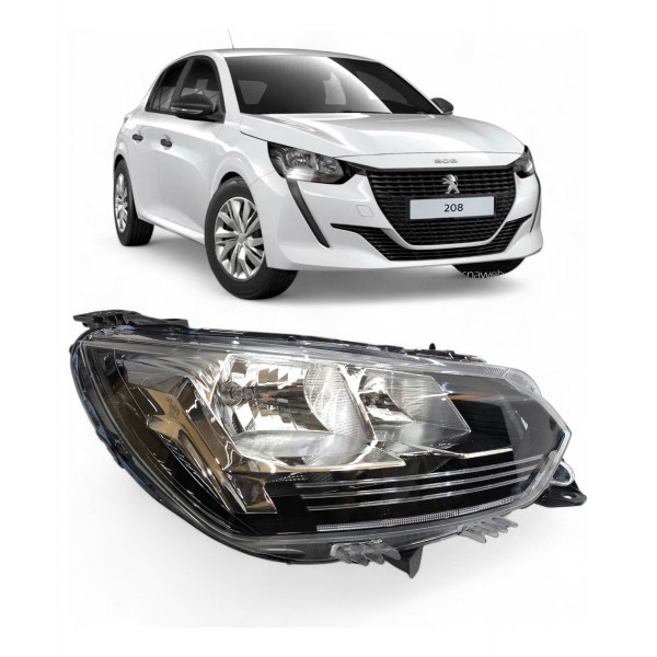 Farol Direito Peugeot 208 2020 2021 2022 2023 2024 Sem Led Direito/passageiro