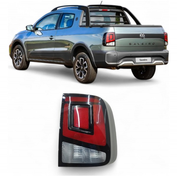 Lanterna Traseira Direita Volkswagen Saveiro G7 G8 2022 2024 Direito/passageiro Vermelho