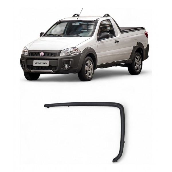 Friso Moldura Farol Milha Esquerdo Fiat Strada 2014 A 2020 Cinza