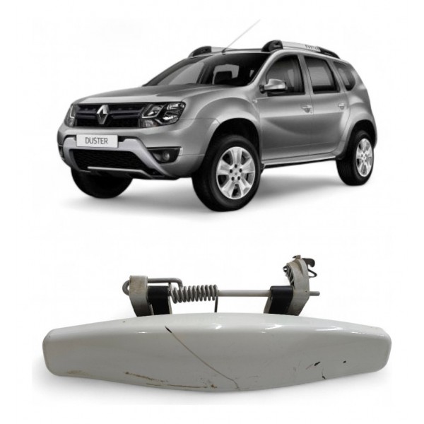 Maçaneta Externa Esquerda Renault Duster 2016 2017 2018 2019 Branco Dianteira/traseira