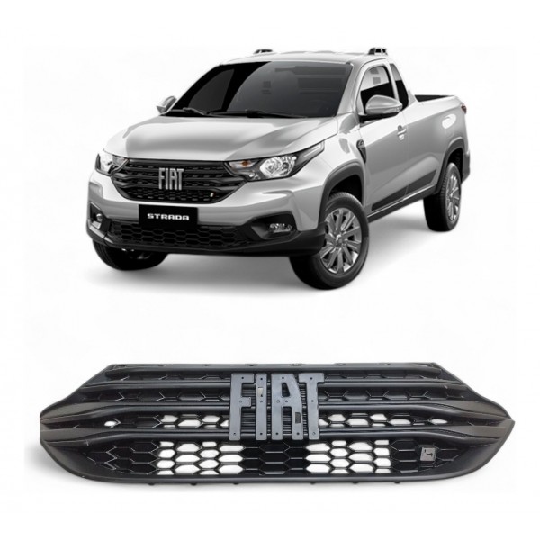 Grade Dianteira Radiador Fiat Strada 2021 2022 2023 2024 Preto Fosco