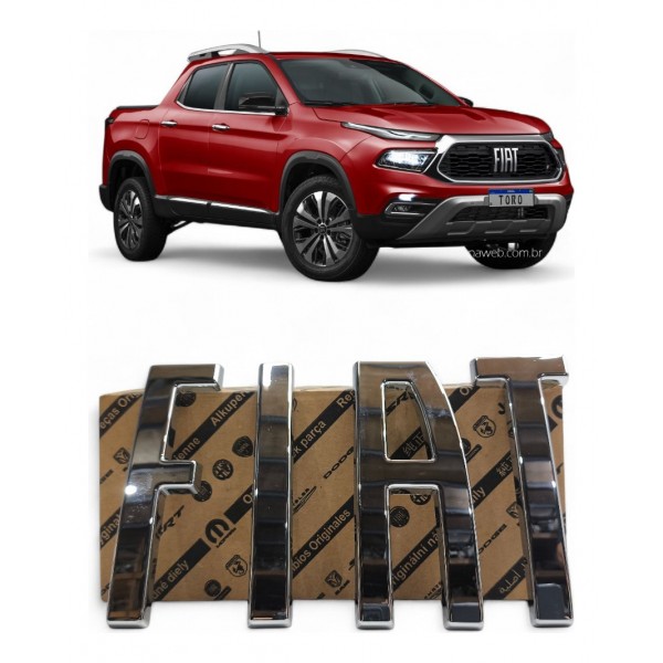 Emblema Sigla Grande Dianteira Fiat Toro 2021 A 2024 Cromado Cromado