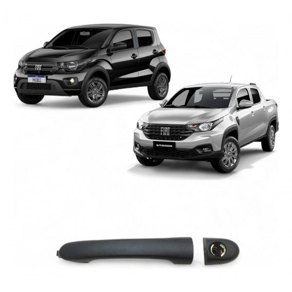 Maçaneta Externa Dianteira Esquerda Strada Mobi 2017 A 2024 Preto Dianteira