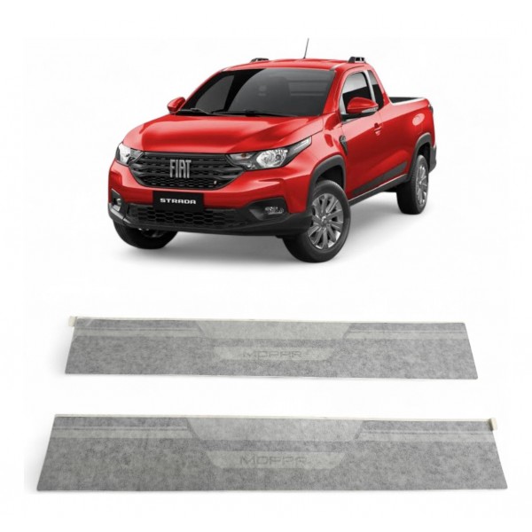 Par Protetor Soleira Fiat Strada 2021 2022 2023 2024 2025 Preto