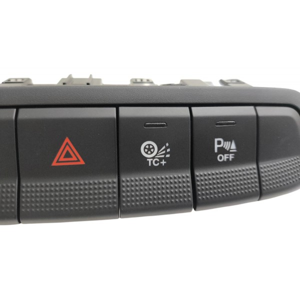 Comando Botão Central Painel Alerta Fiat Strada 2021 A 2025 Preto