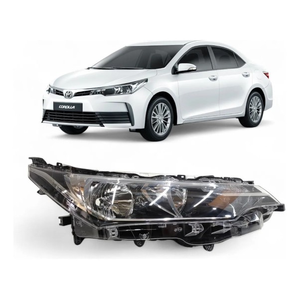 Farol Direito Toyota Corolla 2018 2019 Mascara Negra Led Direito/passageiro