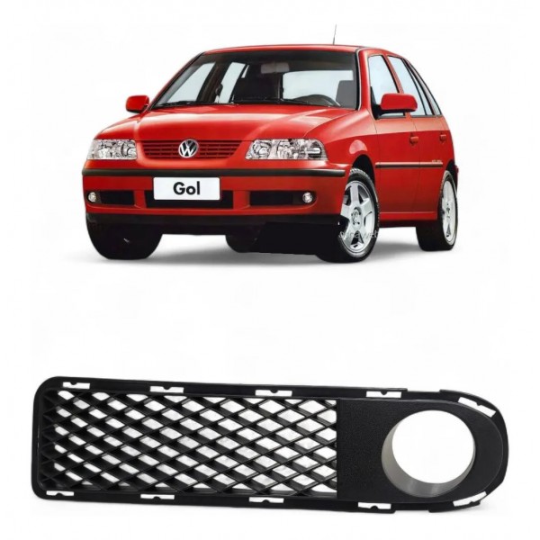 Grade Moldura Milha Esquerda Gol G3 1999 2000 2001 2002 Preto Esquerdo