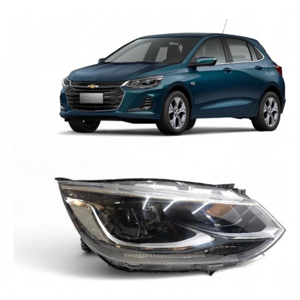 Farol Direito Onix 2020 A 2025 Com Projetor Friso Cromado Direito/passageiro