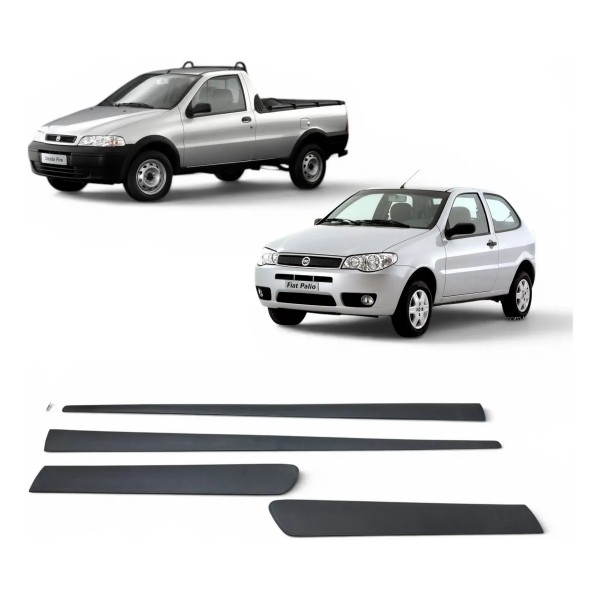 Kit Friso Porta Strada Palio 2004 2005 2006 2007 2008 A 2012 Preto