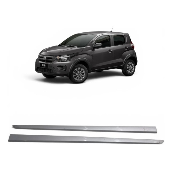 Kit Friso Dianteiro Fiat Mobi 2016 A 2025 Cinza Com Detalh Cinza