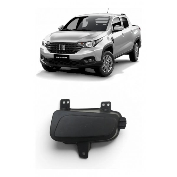 Tampa Farol Milha Direito Fiat Strada 2021 2022 2023 2024 Preto Direito
