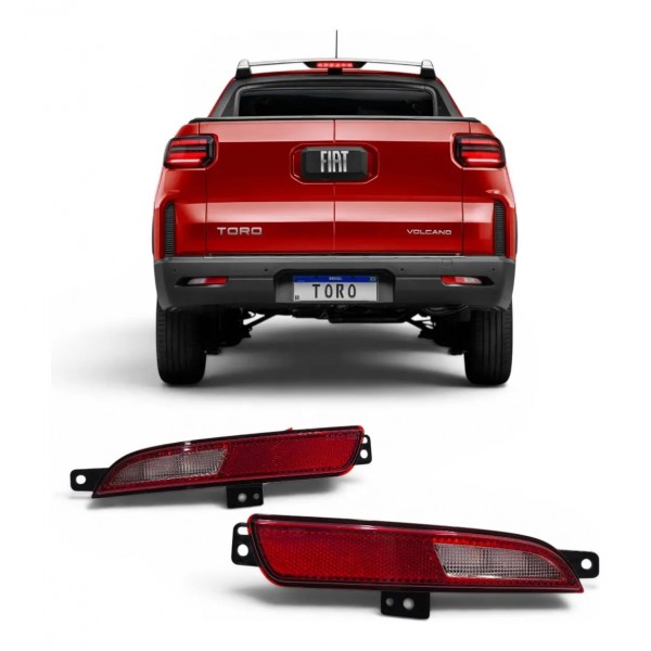 Par Refletor Parachoque Traseiro Fiat Toro 2025 2026 Led Vermelho