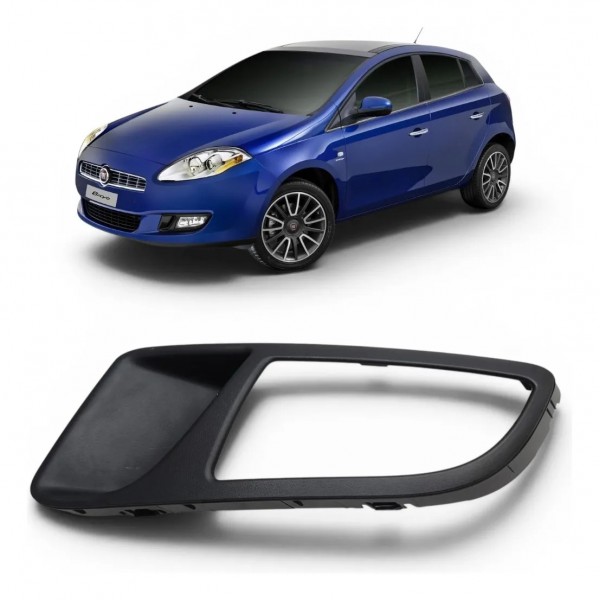 Moldura Farol Milha Esquerda Fiat Bravo 2011 2012 A 2015 Preto Esquerdo