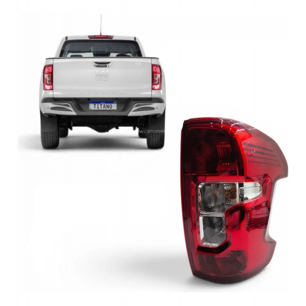 Lanterna Direita Fiat Titano 2025 Cristal Sem Led Com Detalh Direito/passageiro Vermelho