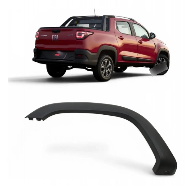 Moldura Paralama Traseira Direita Fiat Strada 2021 A 2024 Preto