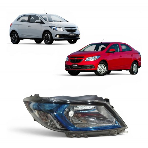 Farol Direito Chevrolet Onix Prisma 2013 2014 2015 2016 Azul Direito/passageiro