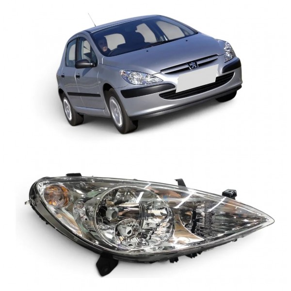 Farol Direito Peugeot 307 2003 A 2007 Com Detalhe Paralelo Direito/passageiro
