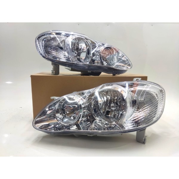 Par Farol Cromado Toyota Corolla 2003 2004 2005 2006 2007 Esquerdo