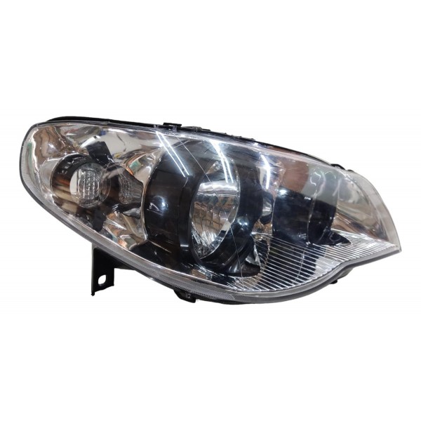 Farol Direito Palio Siena 2007 A 2012 Cromado Anel Preto Direito