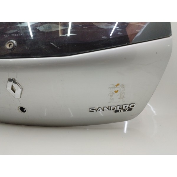 Tampa Traseira Porta Mala Renault Sandero 2008 2009 A 2013 Prateado