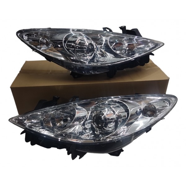 Par Farol Cromado Peugeot 307 2008 2009 2010 2011 2012  Esquerdo