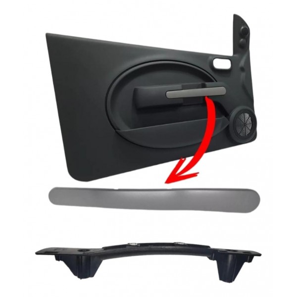 Puxador Moldura Eletrico Uno Vivace Esquerdo Modelo 4 Porta Preto